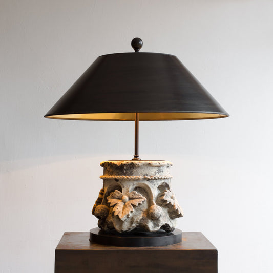 Rare Sandstone Capital Lamp