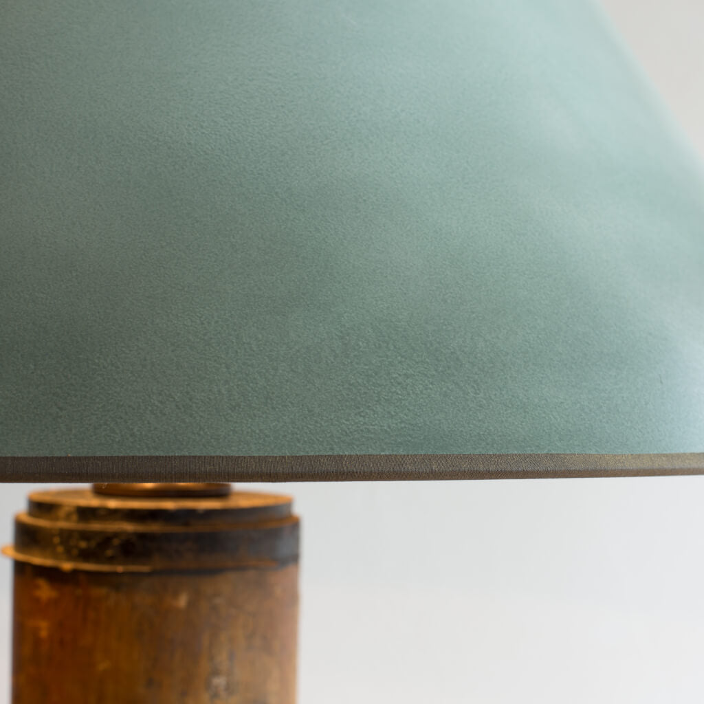 Printing Roll Lamp with green handpainted Lampshade
